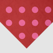 Karmozijnrood roze polka stippen ontwerp tissuepapier (Detail)