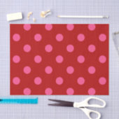 Karmozijnrood roze polka stippen ontwerp tissuepapier (Craft)