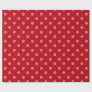 Karmozijnrood Roze Stippen Design  Cadeaupapier