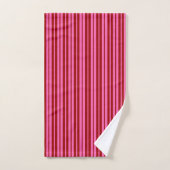 Karmozijnrood Roze Strepen Design Bad Handdoek (Handdoek)