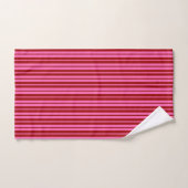 Karmozijnrood Roze Strepen Design Bad Handdoek (Handdoek)