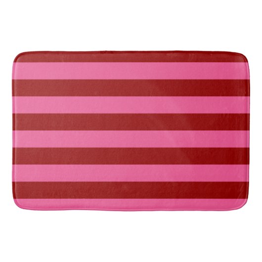 Karmozijnrood Roze Strepen Design  Badmat (Voorkant)