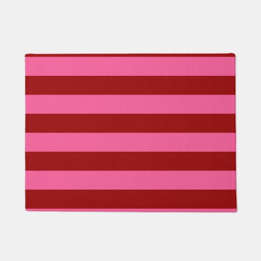 Karmozijnrood Roze Strepen Design  Deurmat (Voorkant)