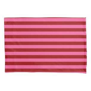 Karmozijnrood Roze Strepen Design  Kussensloop