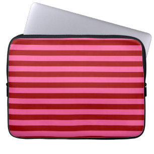 Karmozijnrood Roze Strepen Design Laptop Sleeve