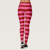 Karmozijnrood Roze Strepen Design Leggings (Achterkant)