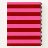 Karmozijnrood Roze Strepen Design Notitieboek (Achterkant)