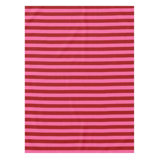 Karmozijnrood Roze Strepen Design  Tafelkleed (Voorkant)