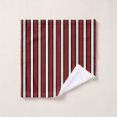 Karmozijnrood, Zwart en wit gestreept Bad Handdoek (Wasdoekje)