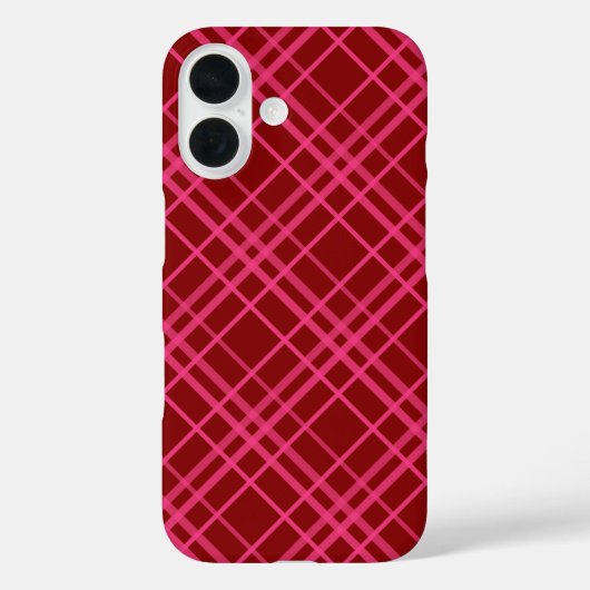 Karmozijnroze geruite ruitjespatroon ontwerp Case-Mate iPhone case (Achterkant)