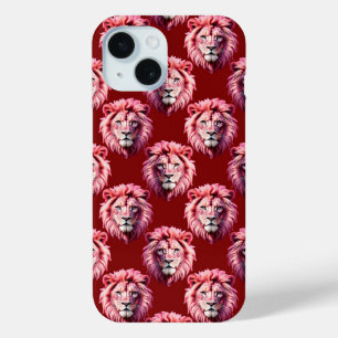 Karmozijnroze Leeuwenkopontwerp  iPhone 15 Case