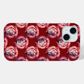 Karmozijnroze Leeuwenkopontwerp Case-Mate iPhone Case (Achterkant (horizontaal))