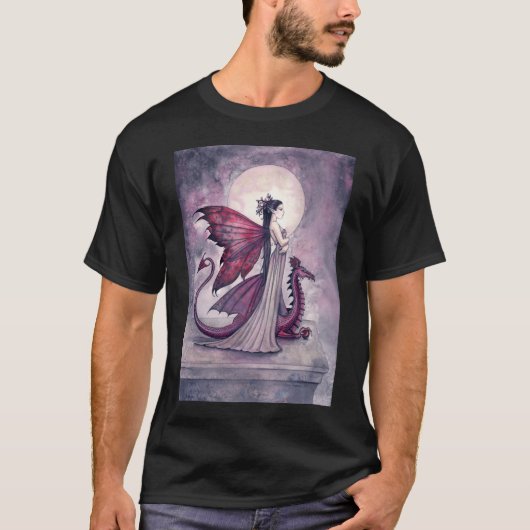 Karmozirood Schemerende Feeërieke Draak T-shirt (Voorkant)