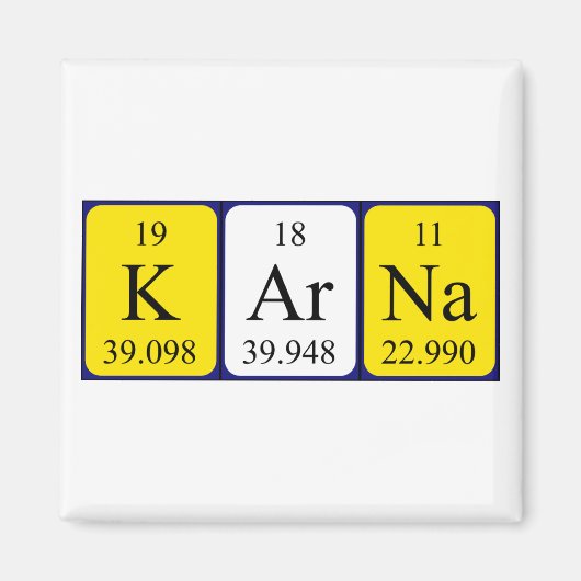 Karna periodieke table name magnet (Voorkant)