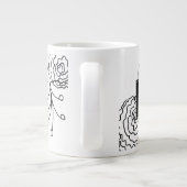 Karnaal Floral Hand Drawn Doodle Monogram Grote Koffiekop (Achterkant)