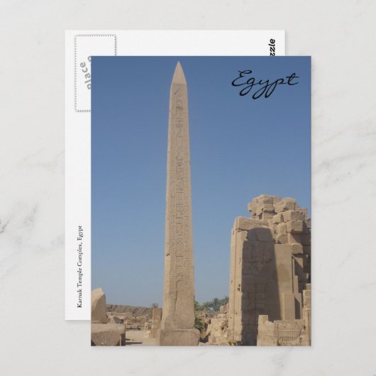 karnak obelisk briefkaart (Voorkant / Achterkant)