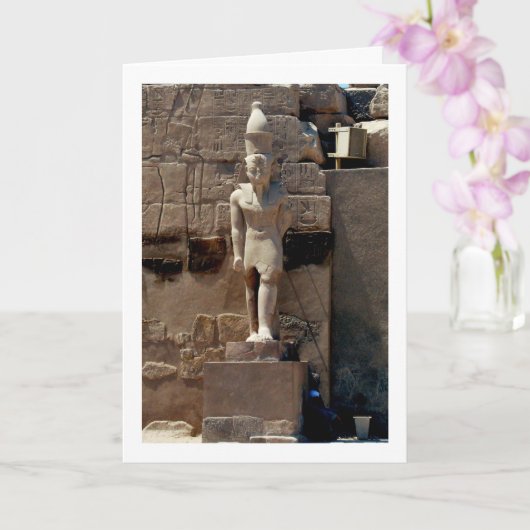 Karnak Tempel Beeld, Luxor, Egypte, Kaart (Orchidee)