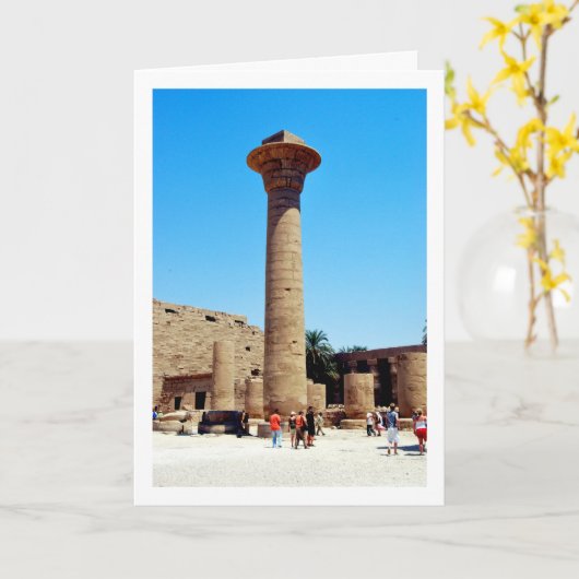 Karnak Tempel Kolom, Luxor, Egypte Kaart (Gele Bloem)