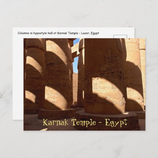 Karnak-tempel - Luxor, Egypte Briefkaart (Voorkant / Achterkant)