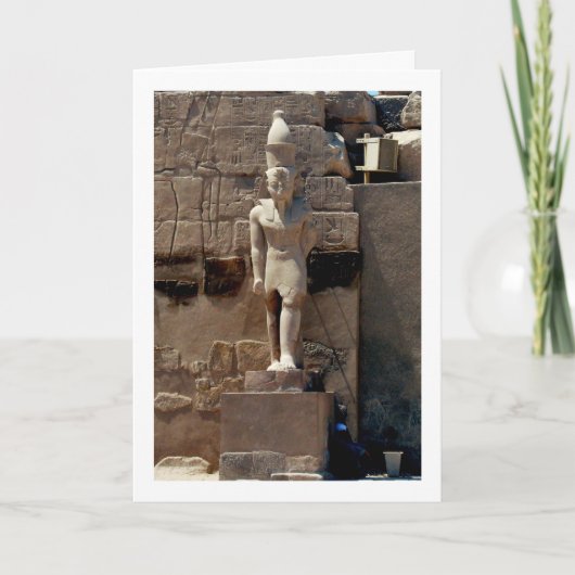 Karnak Tempelbeeld, Luxor, Egypte, Kaart (Voorkant)