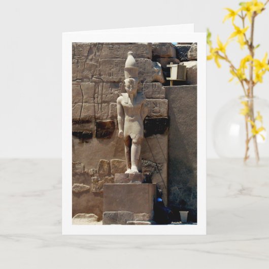 Karnak Tempelbeeld, Luxor, Egypte, Kaart (Gele Bloem)