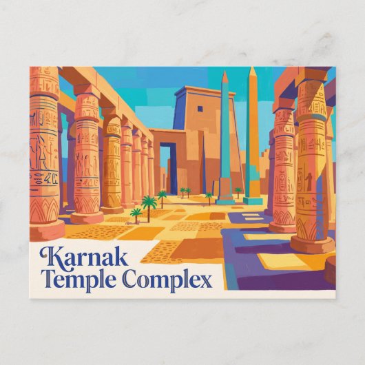 Karnak-tempelcomplex Egypte Briefkaart (Voorkant)