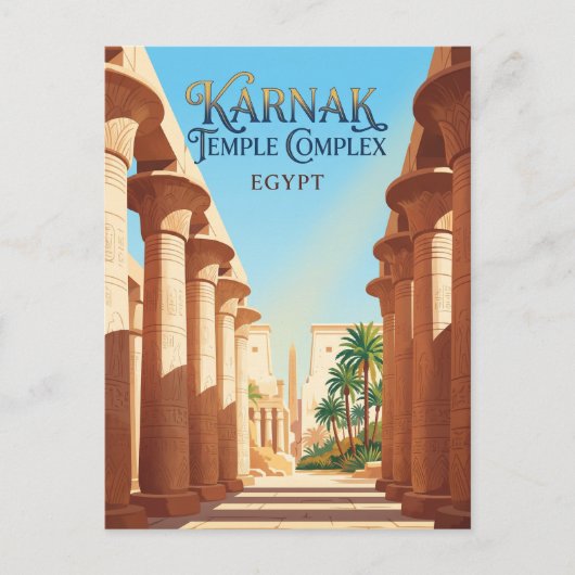 Karnak-tempelcomplex Egypte Briefkaart (Voorkant)