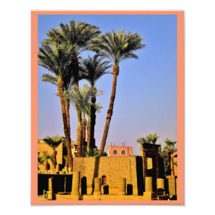 Karnak Temple Date Trees Foto Afdruk