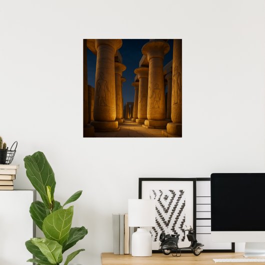 Karnak Temple Sunset Poster (Thuiskantoor)