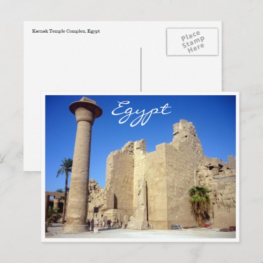 karnak walls egypte briefkaart (Voorkant / Achterkant)