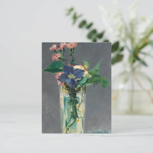 Karnalen en Clematis in een Crystal Vase door Mane Briefkaart (Staand voorkant)