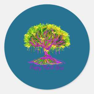 Karnaval Boom Carnaval New Orleans 2026 Kralen Ronde Sticker