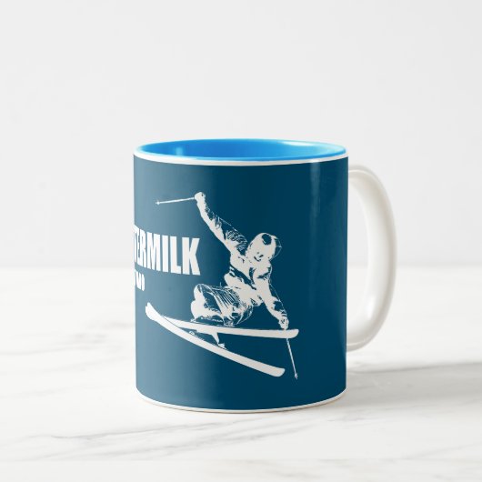 Karnemelk Colorado Skier Tweekleurige Koffiemok (Voorkant rechts)