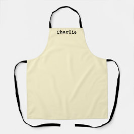 Karnemelk geel Ecru minimaal gepersonaliseerd Schort