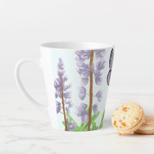 Karner Blue - De bedreigde, met Wilde Lupine Latte Mok (In situ)