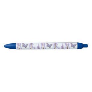 Karner Blue - De bedreigde, met Wilde Lupine Zwarte Inkt Pen