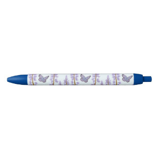 Karner Blue - De bedreigde, met Wilde Lupine Zwarte Inkt Pen