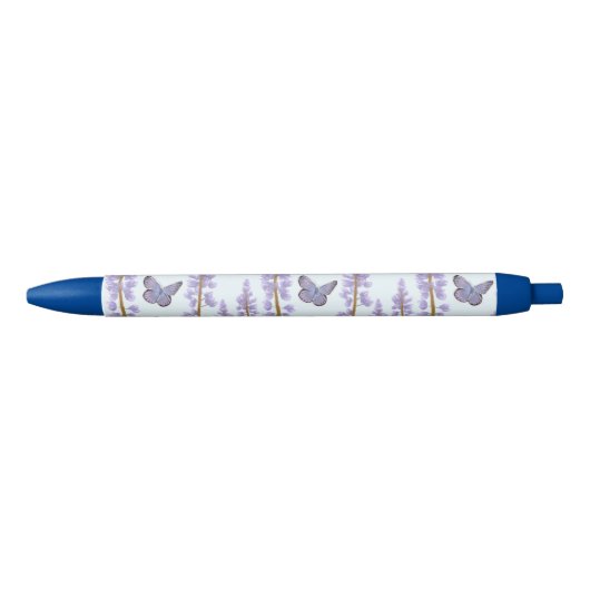 Karner Blue - De bedreigde, met Wilde Lupine Zwarte Inkt Pen (Voorkant)