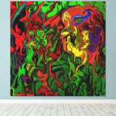 Karneval im Wald, Leinwanddruck Canvas Afdruk (Insitu (Houten vloer))