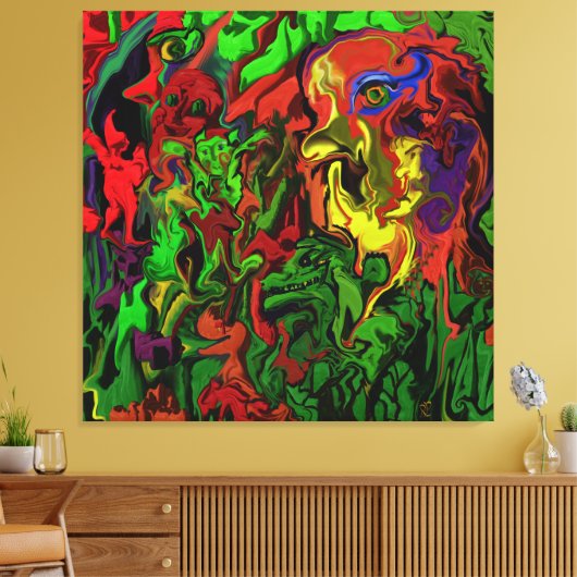 Karneval im Wald, Leinwanddruck Canvas Afdruk (Insitu (Woonkamer))
