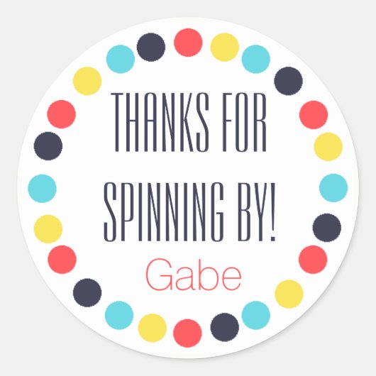 Karnival, gepersonaliseerd pinikelmerk ronde sticker (Voorkant)