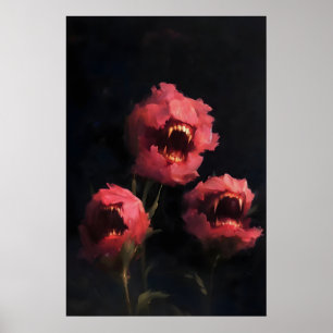 Karnivoor Kunstbloem Schilderij, Donkere Surrealis Poster