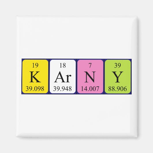 Karny periodieke table name magnet (Voorkant)