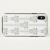 Karo bloemen en krullen patroon Case-Mate iPhone case (Achterkant (horizontaal))