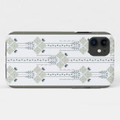 Karo bloemen en krullen patroon Case-Mate iPhone case (Achterkant (horizontaal))