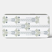 Karo bloemen en krullen patroon Case-Mate iPhone case (Achterkant (horizontaal))