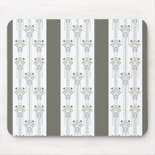 Karo bloemen en krullen patroon muismat (Voorkant)