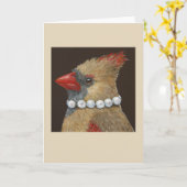 Karol de kardinaal met wenskaart parels kaart (Gele Bloem)