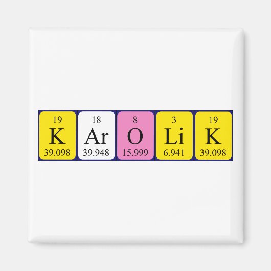 Karolik periodieke table name magnet (Voorkant)