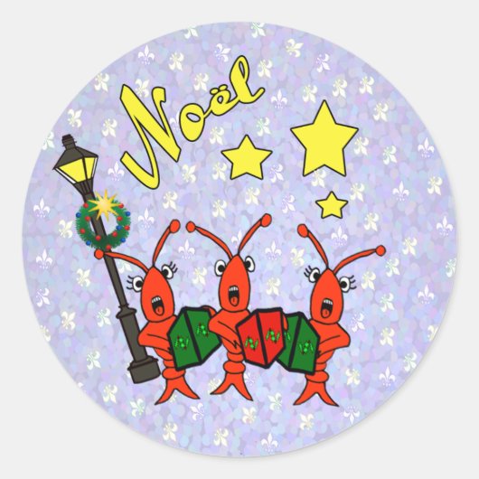 Karoling langoesten (kreeft) Noel Stickers (Voorkant)